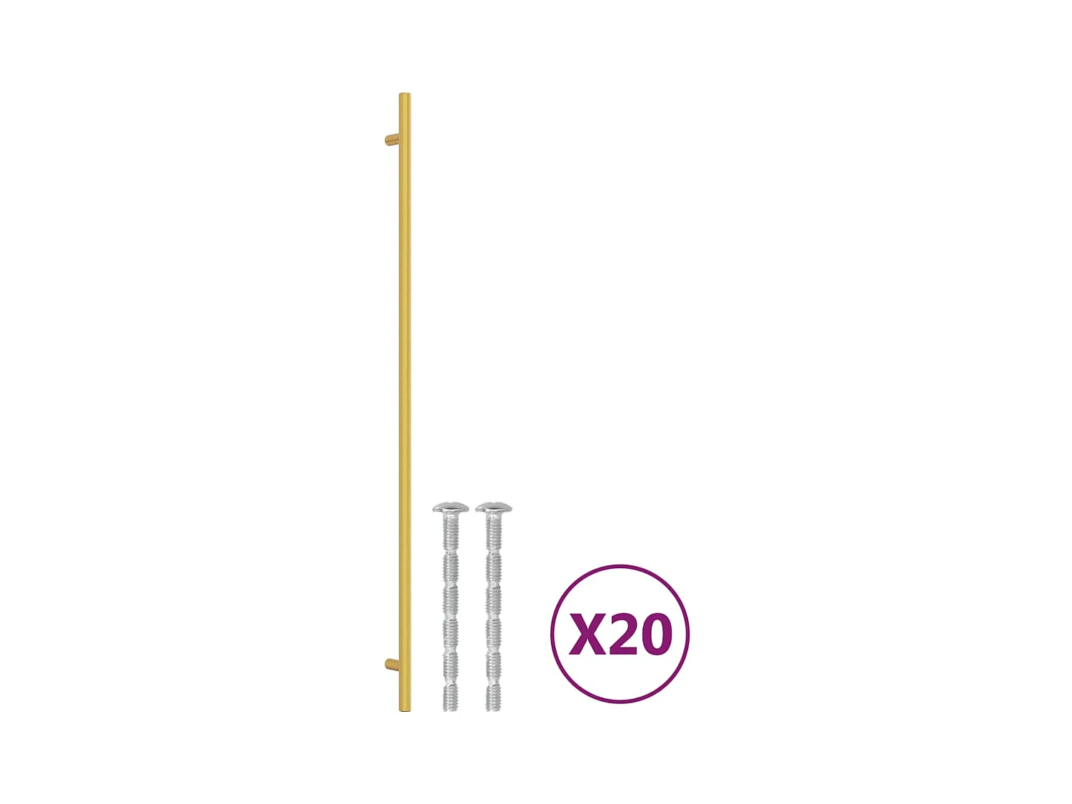 Poignées d'armoire 20 pcs doré 480 mm acier inoxydable