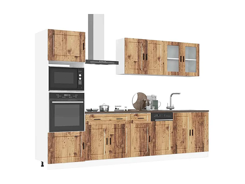 Set Mobili da Cucina 7 pz Porto Legno Vecchio in Truciolato