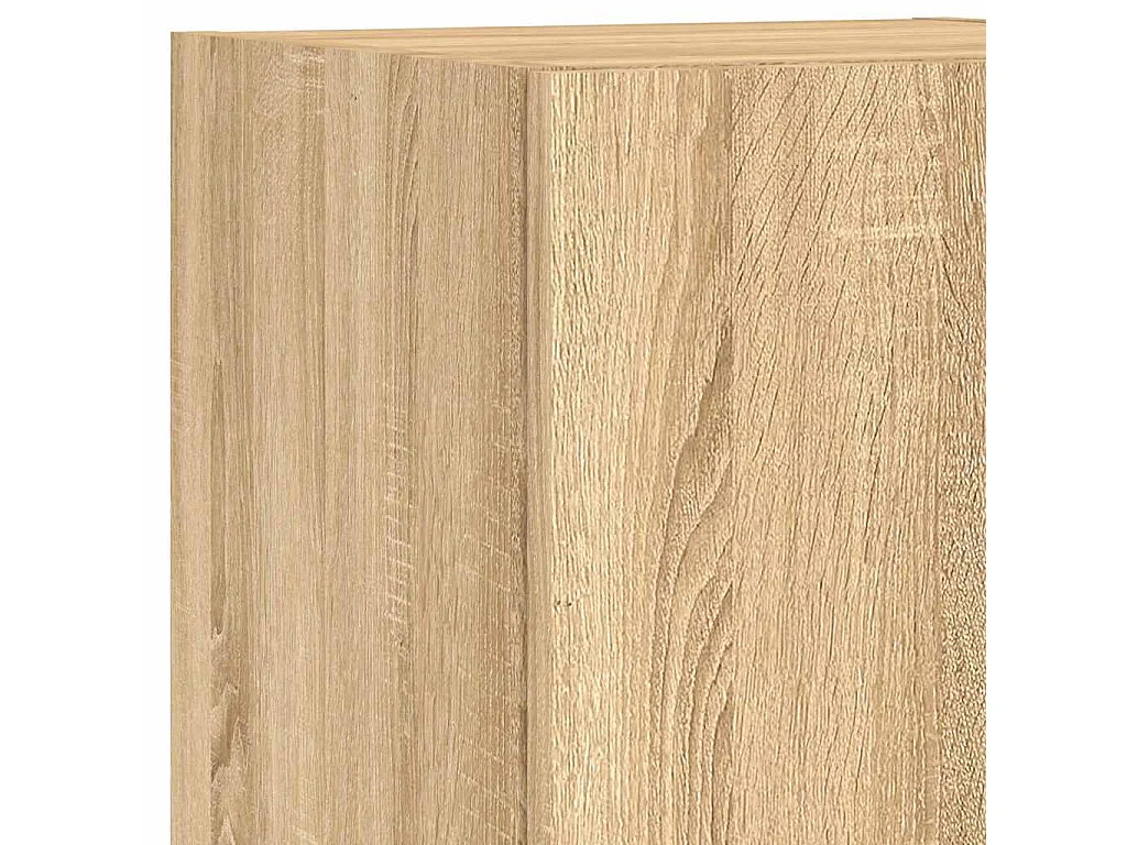 4-delige Tv-wandmeubelset met LED bewerkt hout sonoma eiken