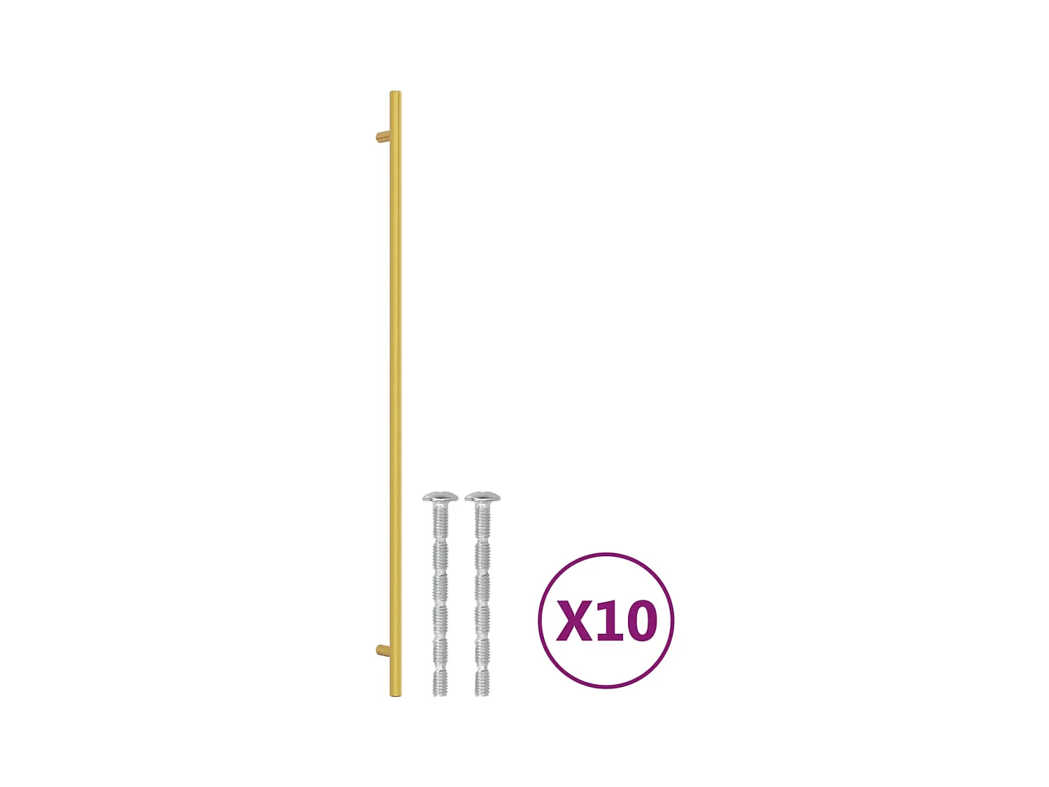 Poignées d'armoire 10 pcs doré 480 mm acier inoxydable