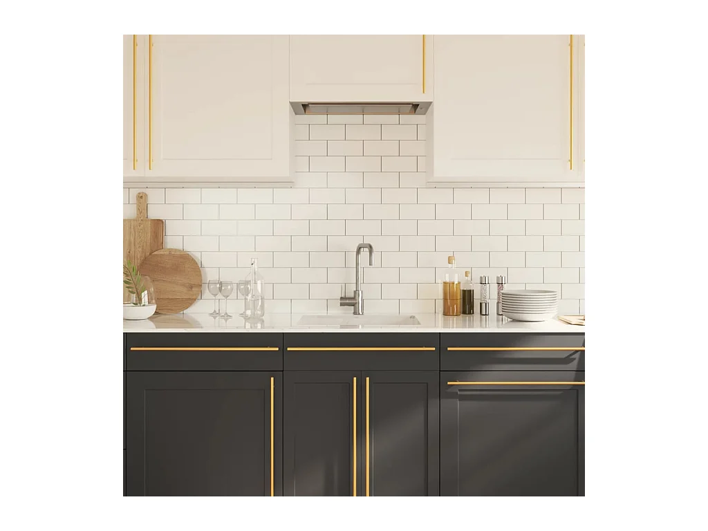 Poignées d'armoire 10 pcs doré 480 mm acier inoxydable