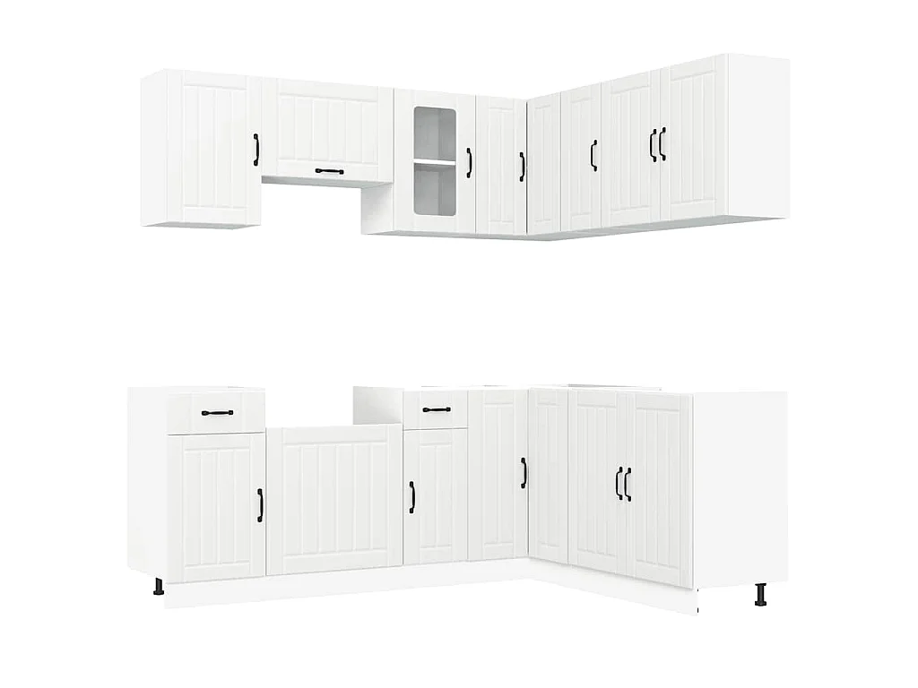 Set Mobili da Cucina 11 pz Kalmar Bianchi Legno Multistrato