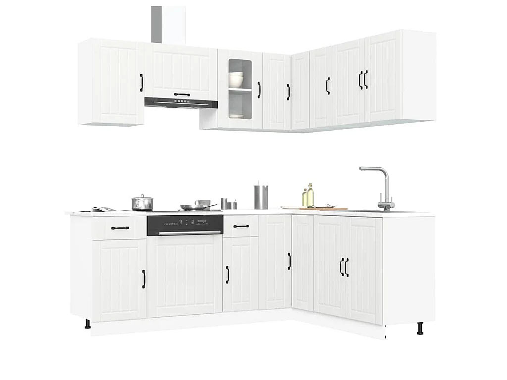 Set Mobili da Cucina 11 pz Kalmar Bianchi Legno Multistrato