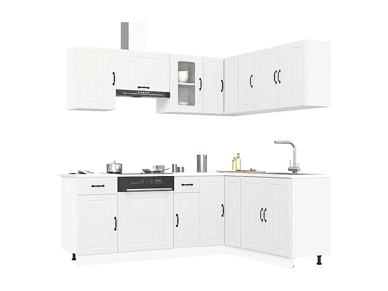 11 peças armário de cozinha conjunto Kalmar branca