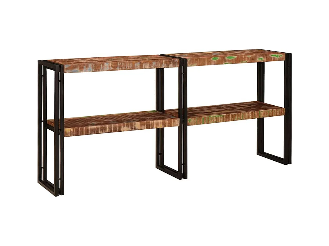 Table console Multicolore bois de récupération massif