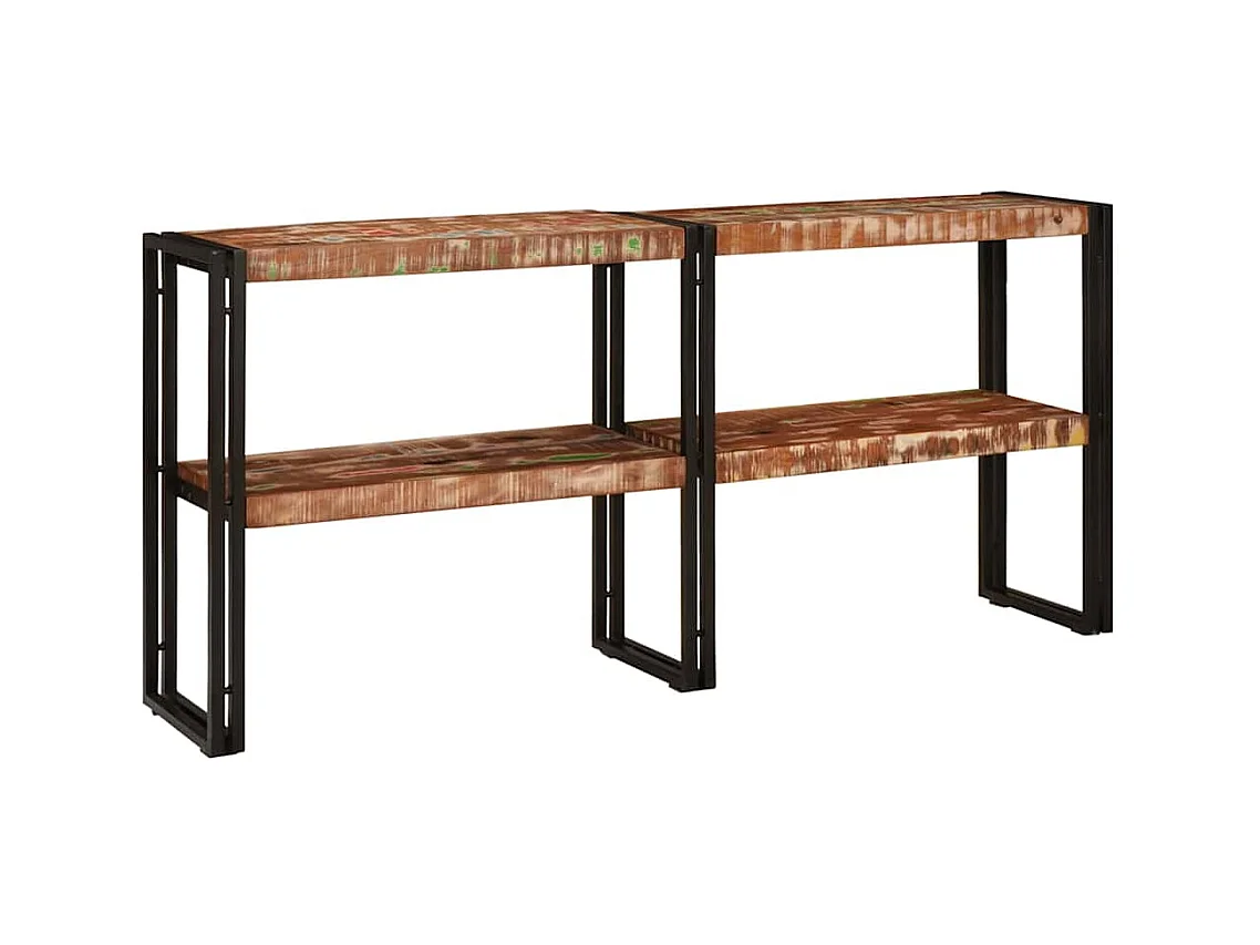 Table console Multicolore bois de récupération massif