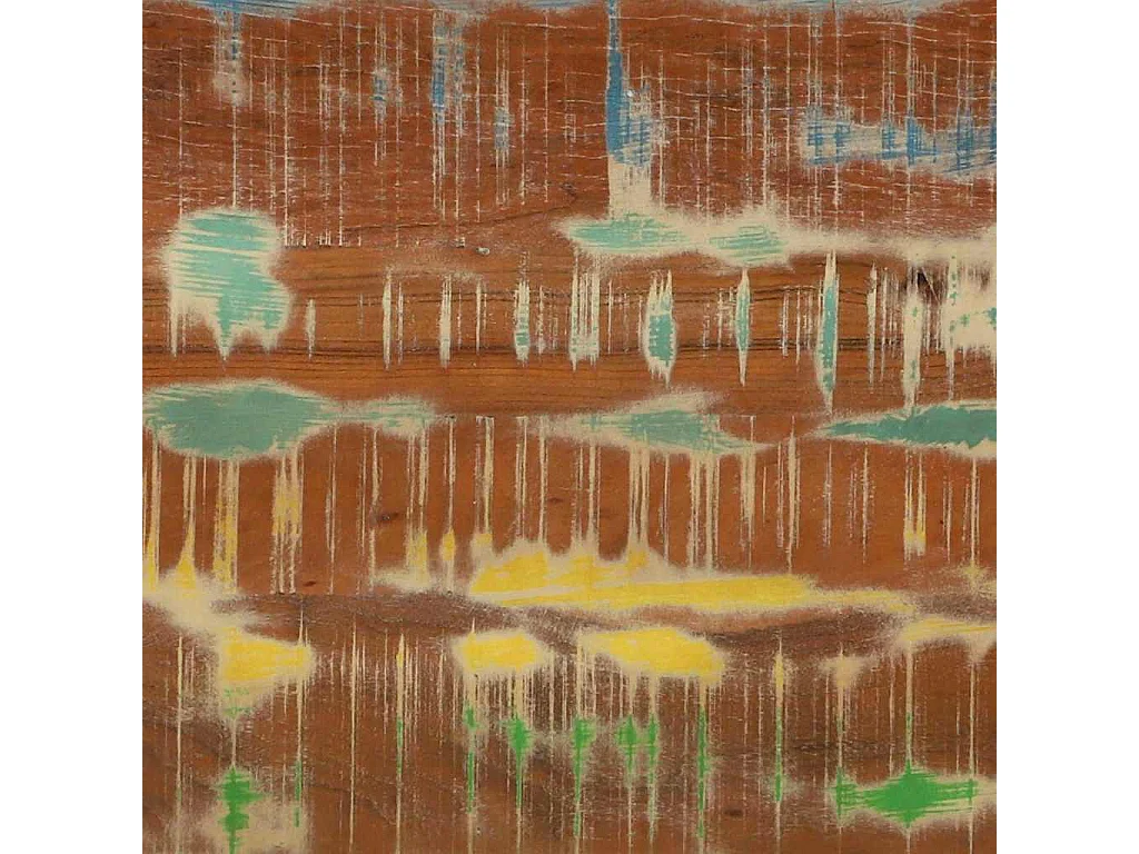 Konsolentisch mit Regal Mehrfarbig Massives upgecyceltes Holz