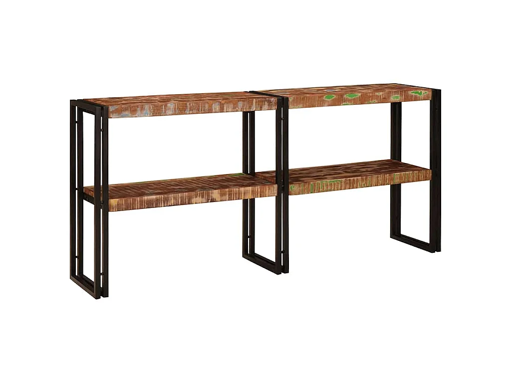 Mesa Consola con estante Multicolor Madera sólida recuperada
