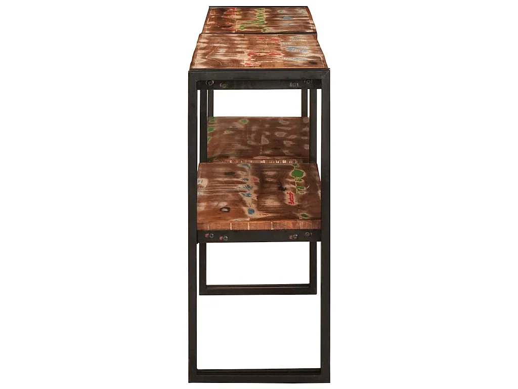 Mesa Consola con estante Multicolor Madera sólida recuperada
