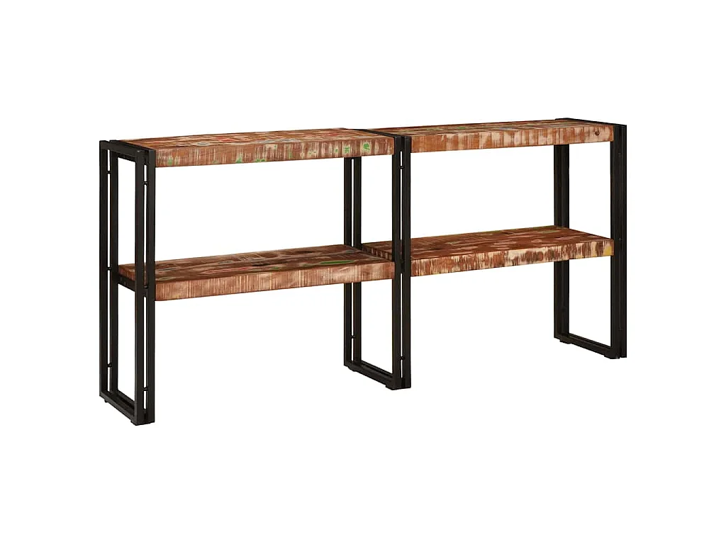 Mesa Consola con estante Multicolor Madera sólida recuperada