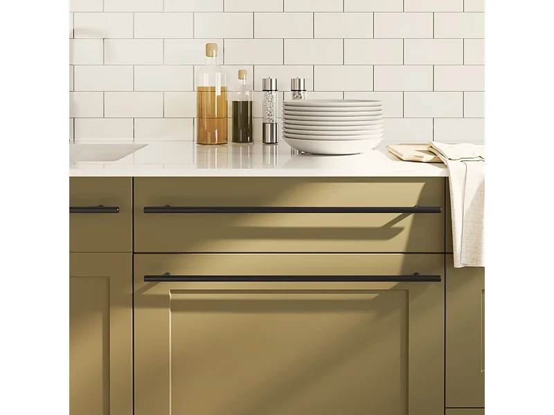 Handvatten 10 st 480 mm roestvrij staal zwart