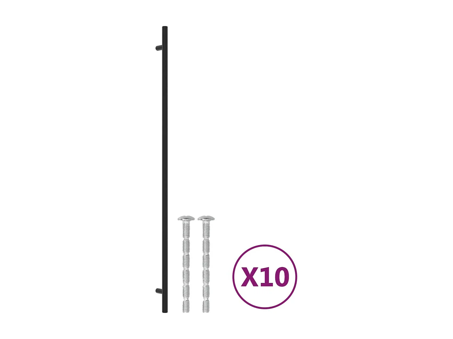 Poignées d'armoire 10 pcs noir 480 mm acier inoxydable