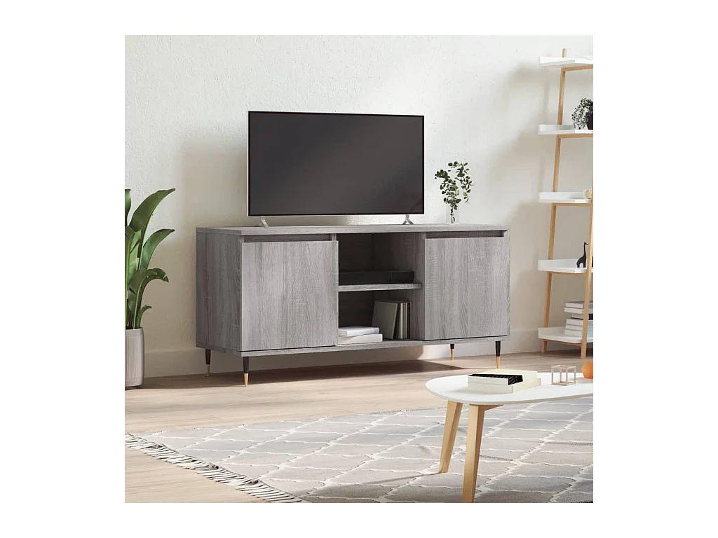 Meuble TV sonoma gris 104x35x50 cm bois d'ingénierie
