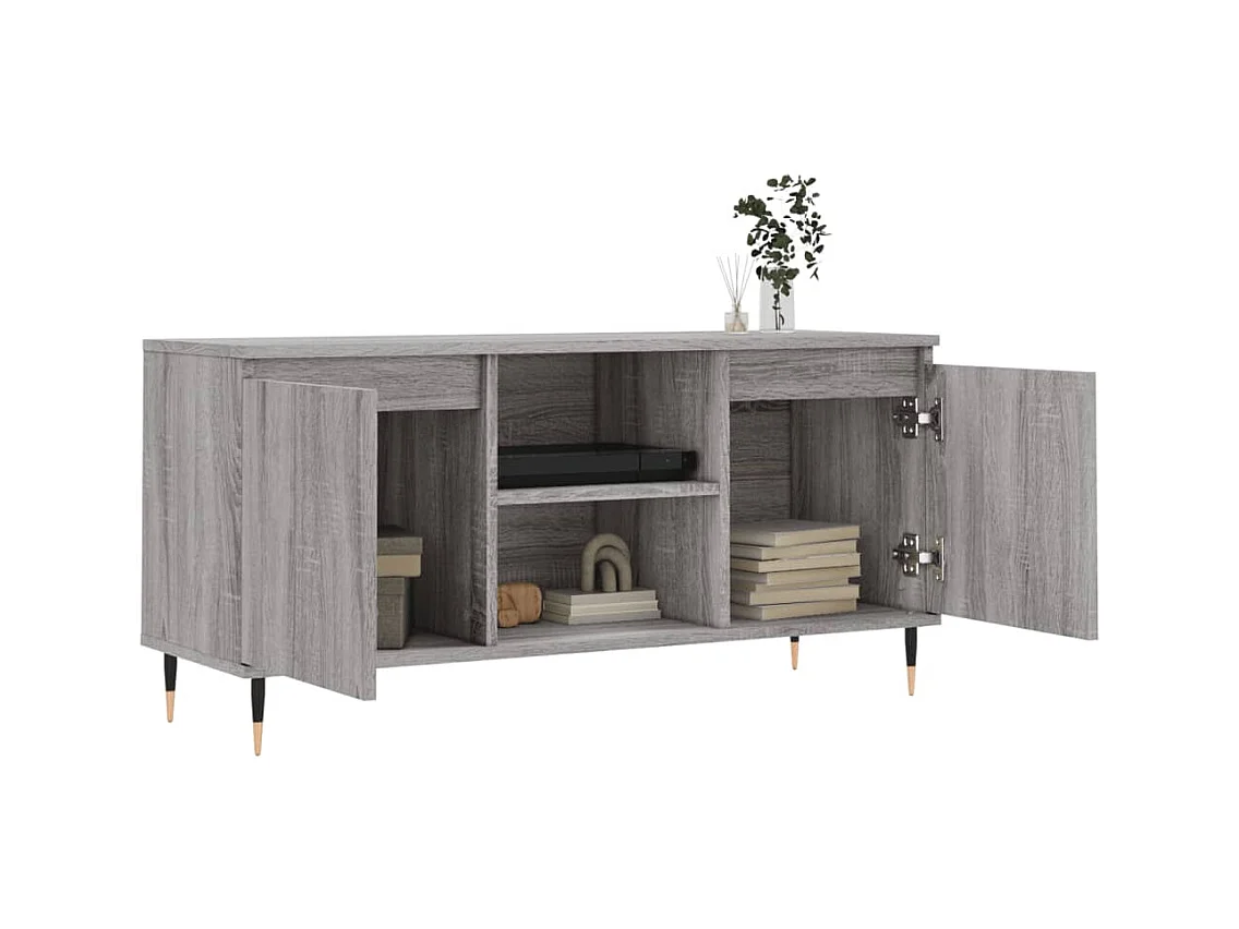 Meuble TV sonoma gris 104x35x50 cm bois d'ingénierie