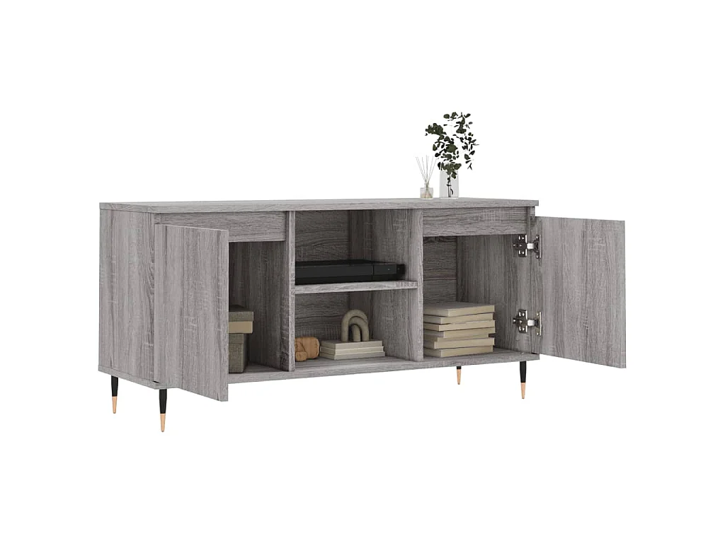 Mobile Porta TV Grigio Sonoma 104x35x50 cm in Legno Multistrato