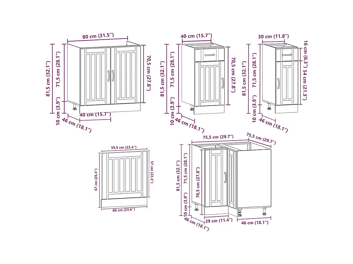 Ensemble d'armoires de cuisine 11 pcs Kalmar bois d'ingénierie