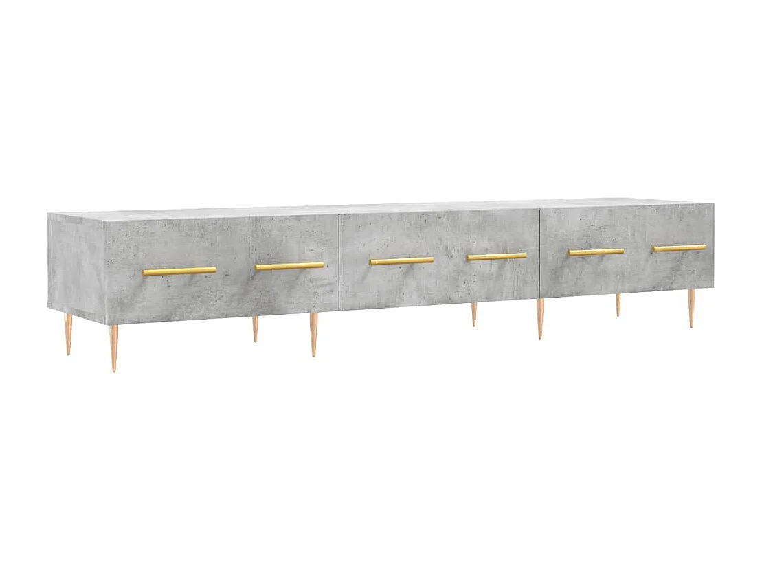 Meuble TV gris béton 150x36x30 cm bois d'ingénierie