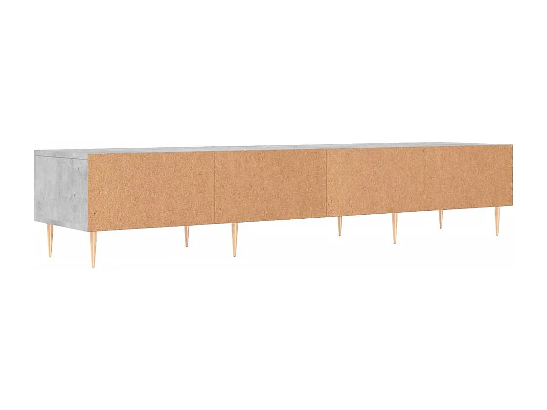 Meuble TV gris béton 150x36x30 cm bois d'ingénierie