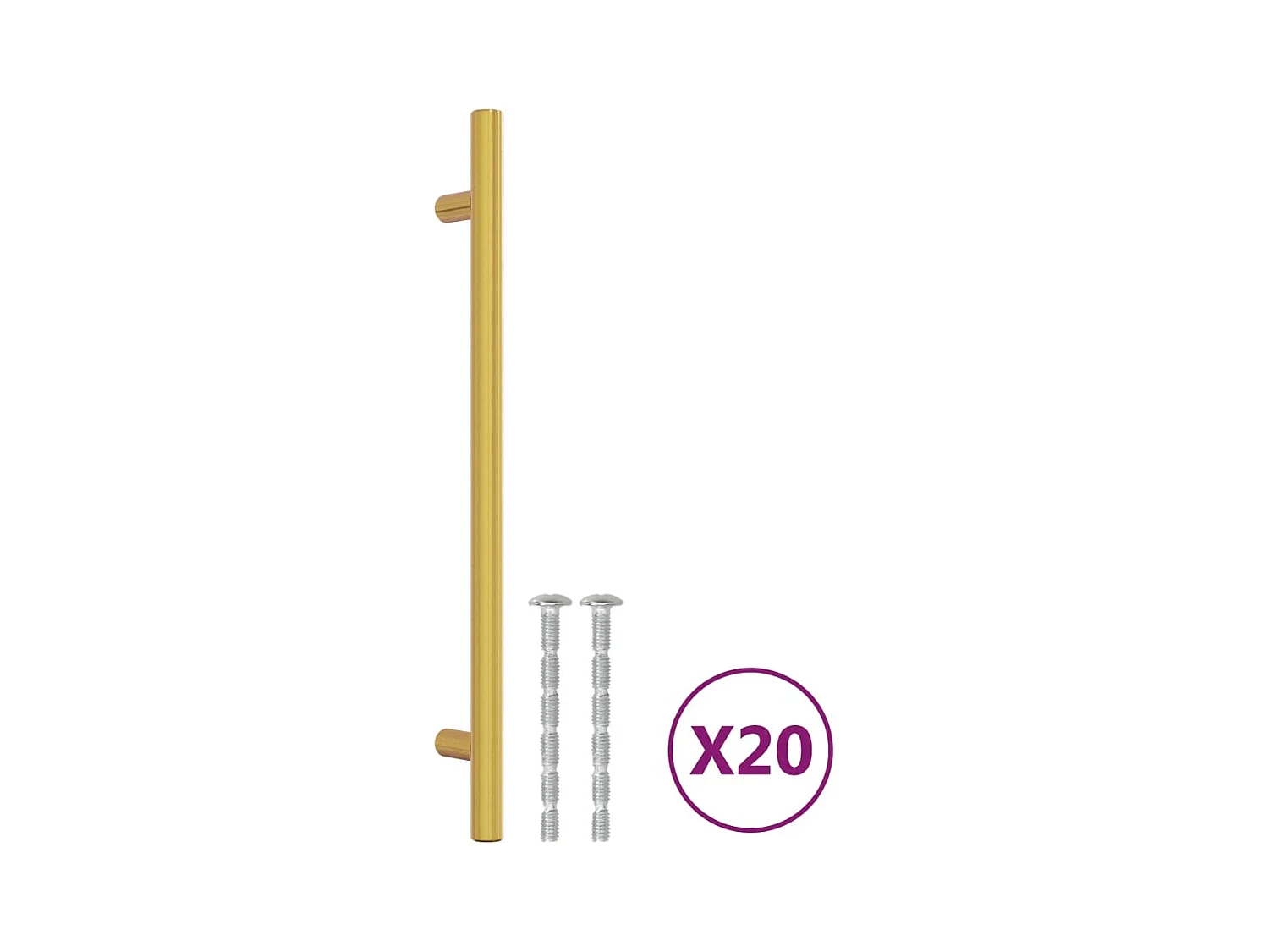 Poignées d'armoire 20 pcs doré 192 mm acier inoxydable