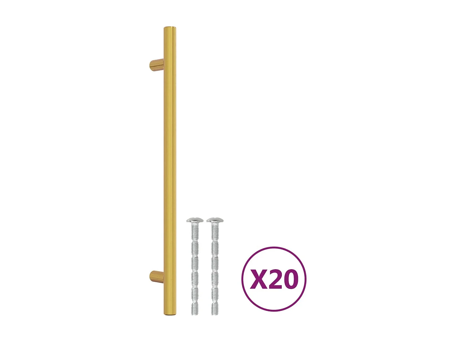 Tiradores para armarios 20 uds acero inoxidable dorado 192 mm