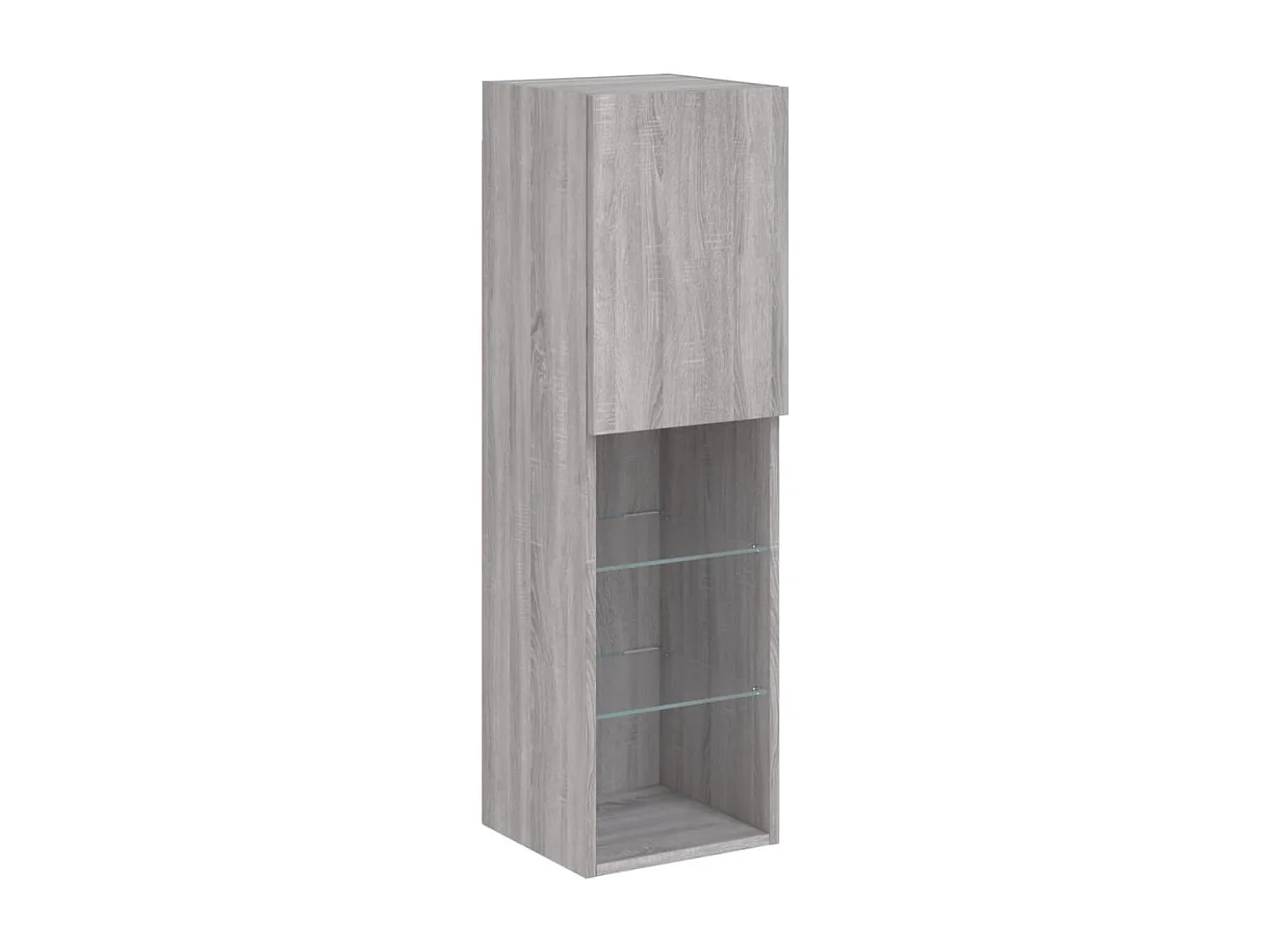 Set Mobili TV a Muro 7 pz con Luci LED Grigio Sonoma