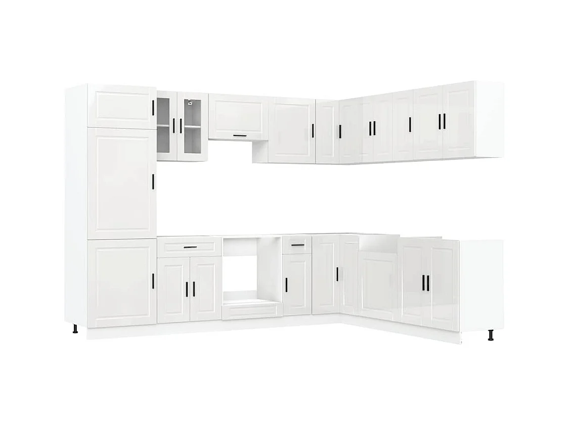 Ensemble d'armoires de cuisine 14 pcs Porto bois d'ingénierie