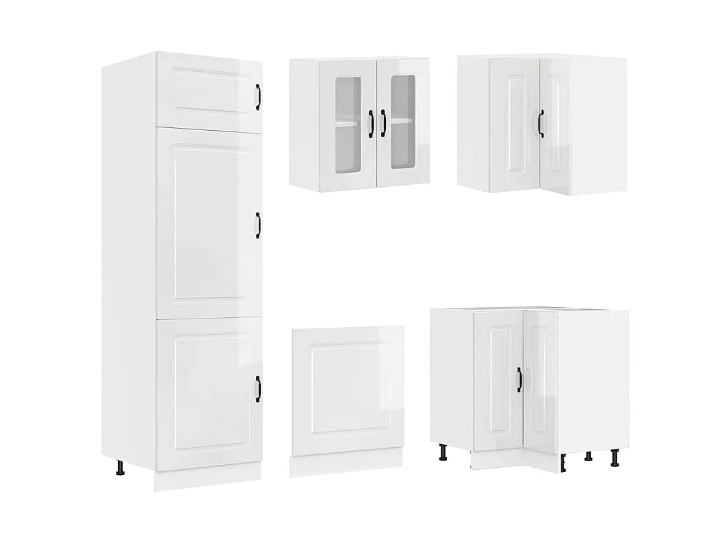 Set Mobili da Cucina 14 pz Porto Bianchi Lucido in Truciolato