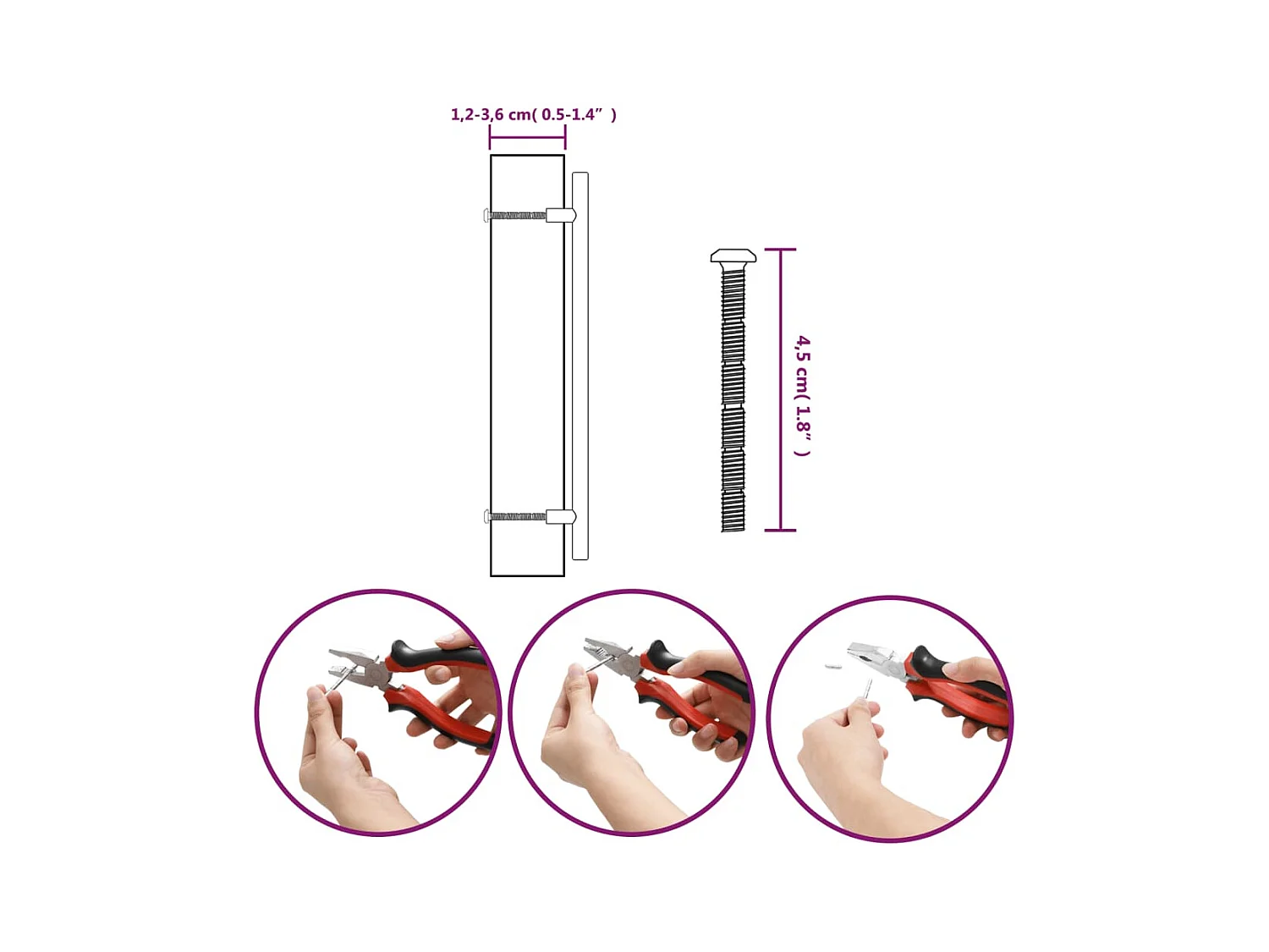 Poignées d'armoire 10 pcs noir 224 mm acier inoxydable