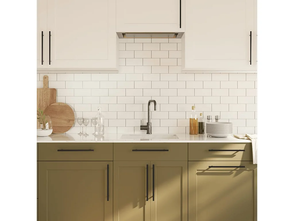 Poignées d'armoire 10 pcs noir 224 mm acier inoxydable