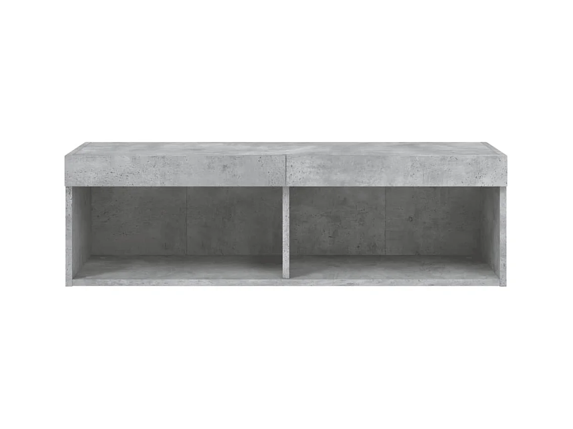 TV-Schrank mit LED-Leuchten Betongrau 100x30x30 cm