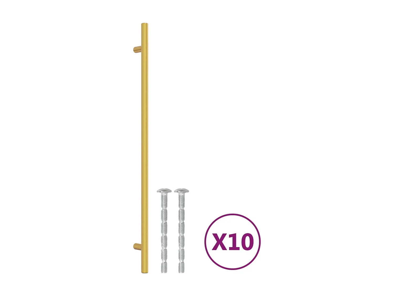 Poignées d'armoire 10 pcs doré 320 mm acier inoxydable