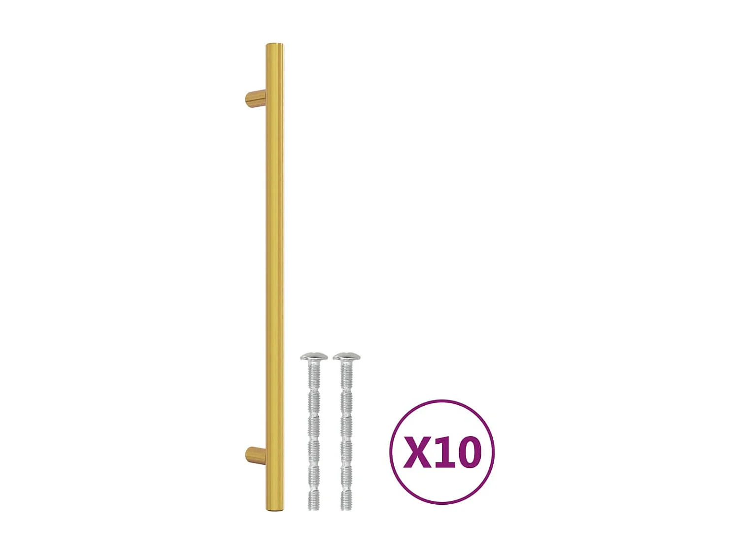 Poignées d'armoire 10 pcs doré 224 mm acier inoxydable