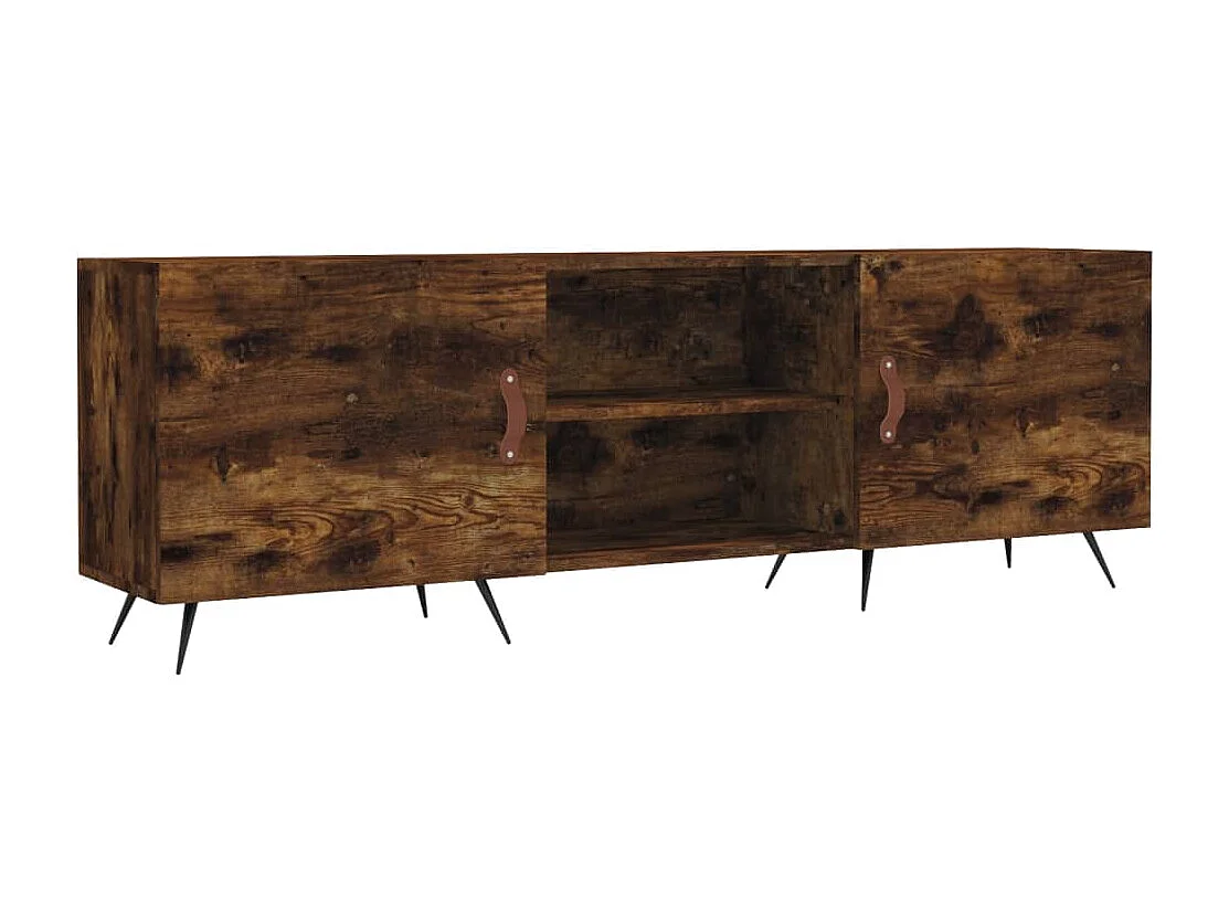 Meuble TV chêne fumé 150x30x50 cm bois d'ingénierie