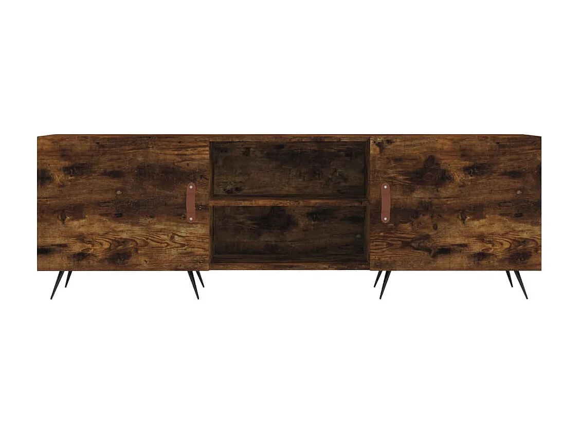 Meuble TV chêne fumé 150x30x50 cm bois d'ingénierie