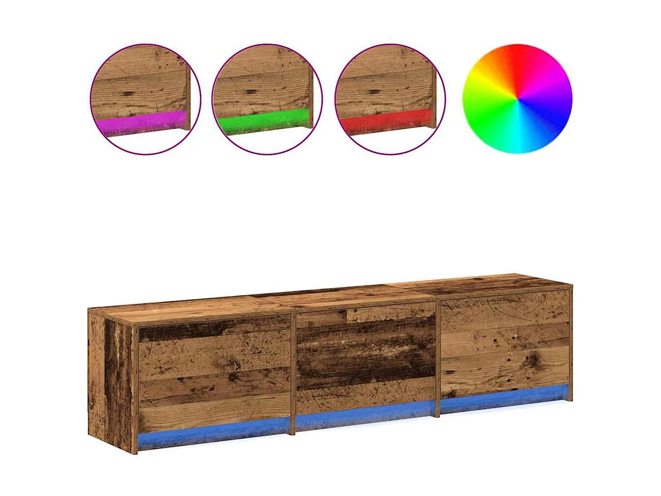Meuble TV Bois ancien 162,5 x 34 x 40 cm Bois d'ingénierie