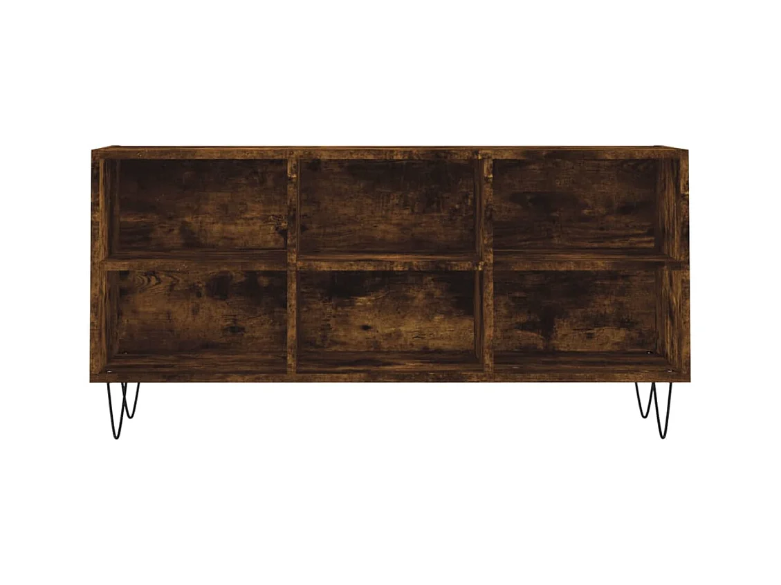 Meuble TV chêne fumé 103,5x30x50 cm bois d'ingénierie