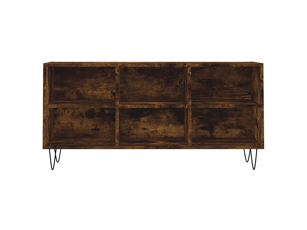 Meuble TV chêne fumé 103,5x30x50 cm bois d'ingénierie