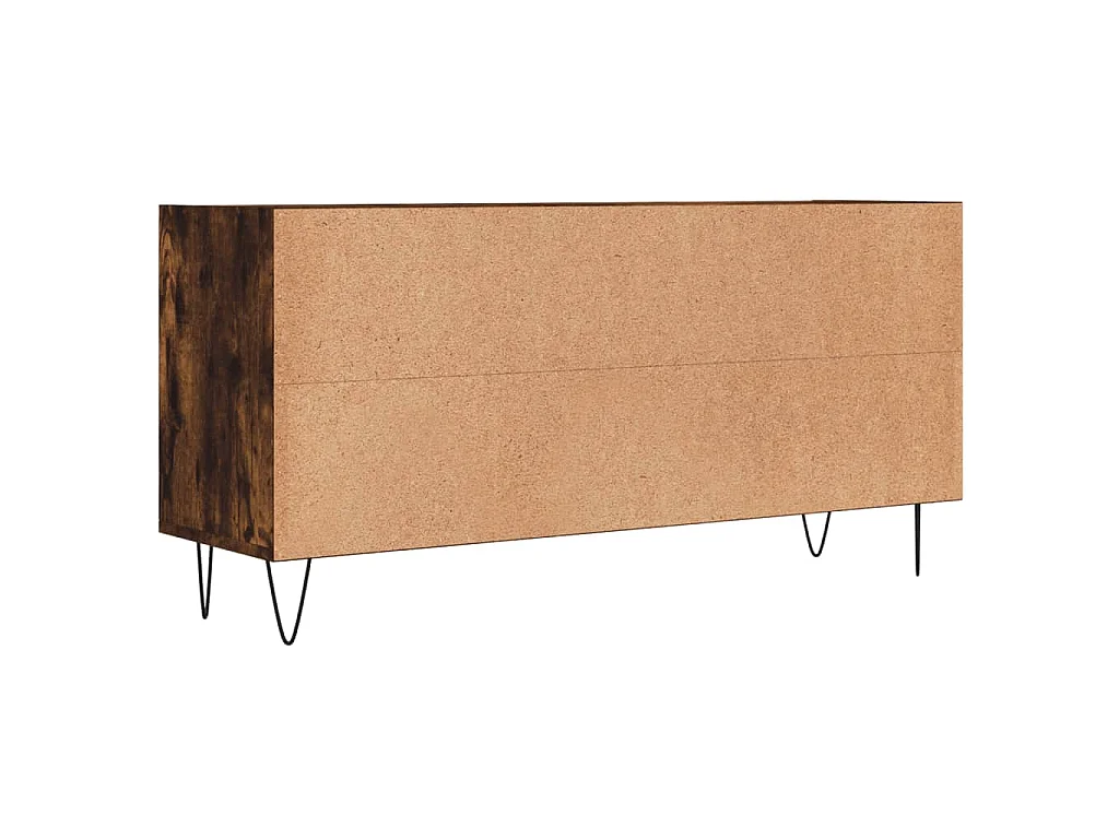 Meuble TV chêne fumé 103,5x30x50 cm bois d'ingénierie