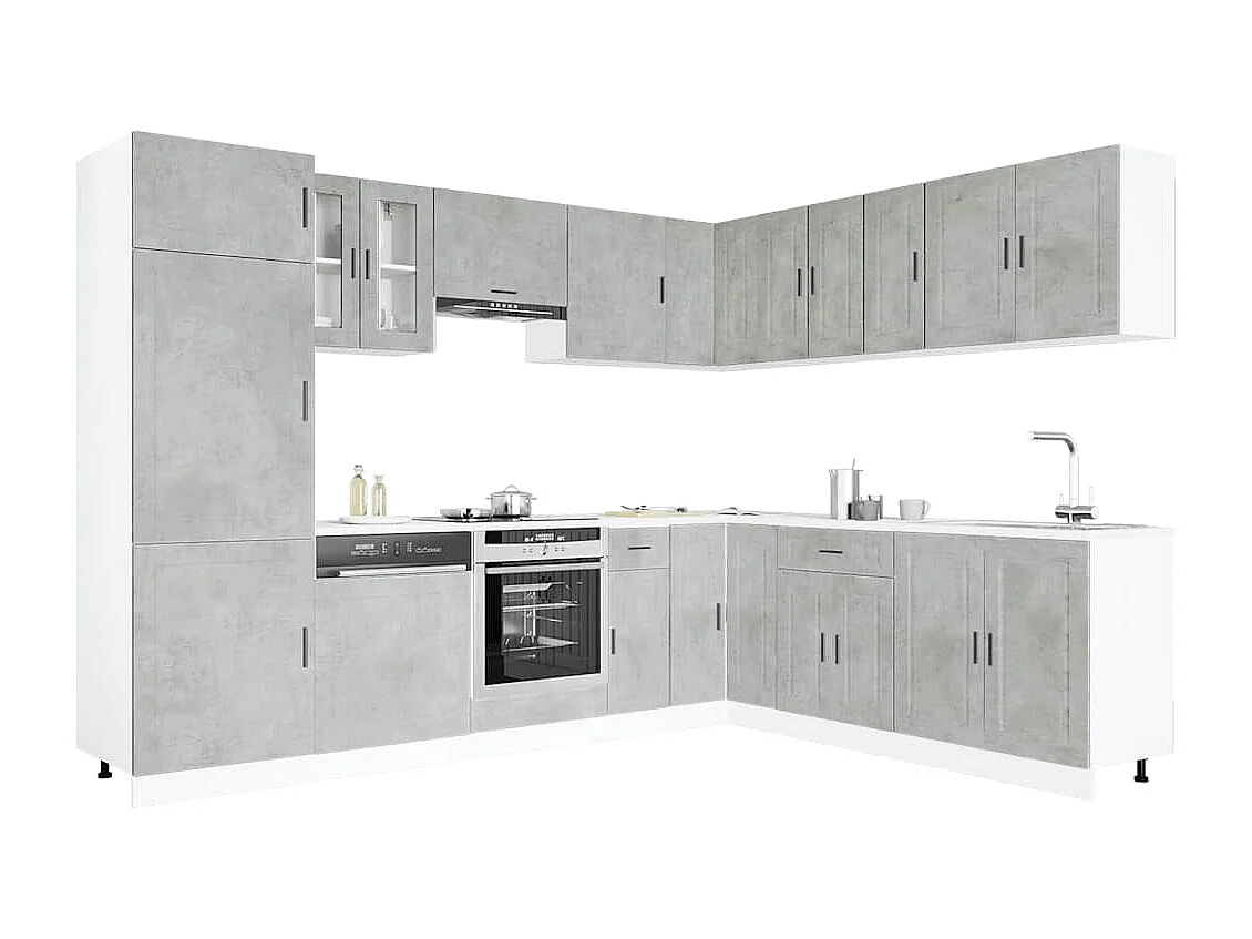 Ensemble d'armoires de cuisine 14 pcs Porto bois d'ingénierie