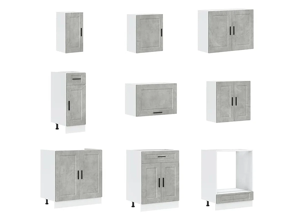 Ensemble d'armoires de cuisine 14 pcs Porto bois d'ingénierie