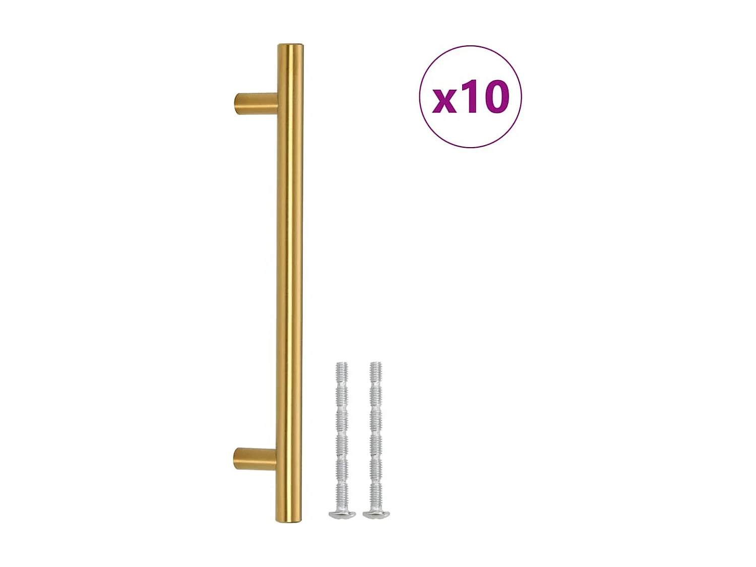 Poignées d'armoire 10 pcs doré 160 mm acier inoxydable