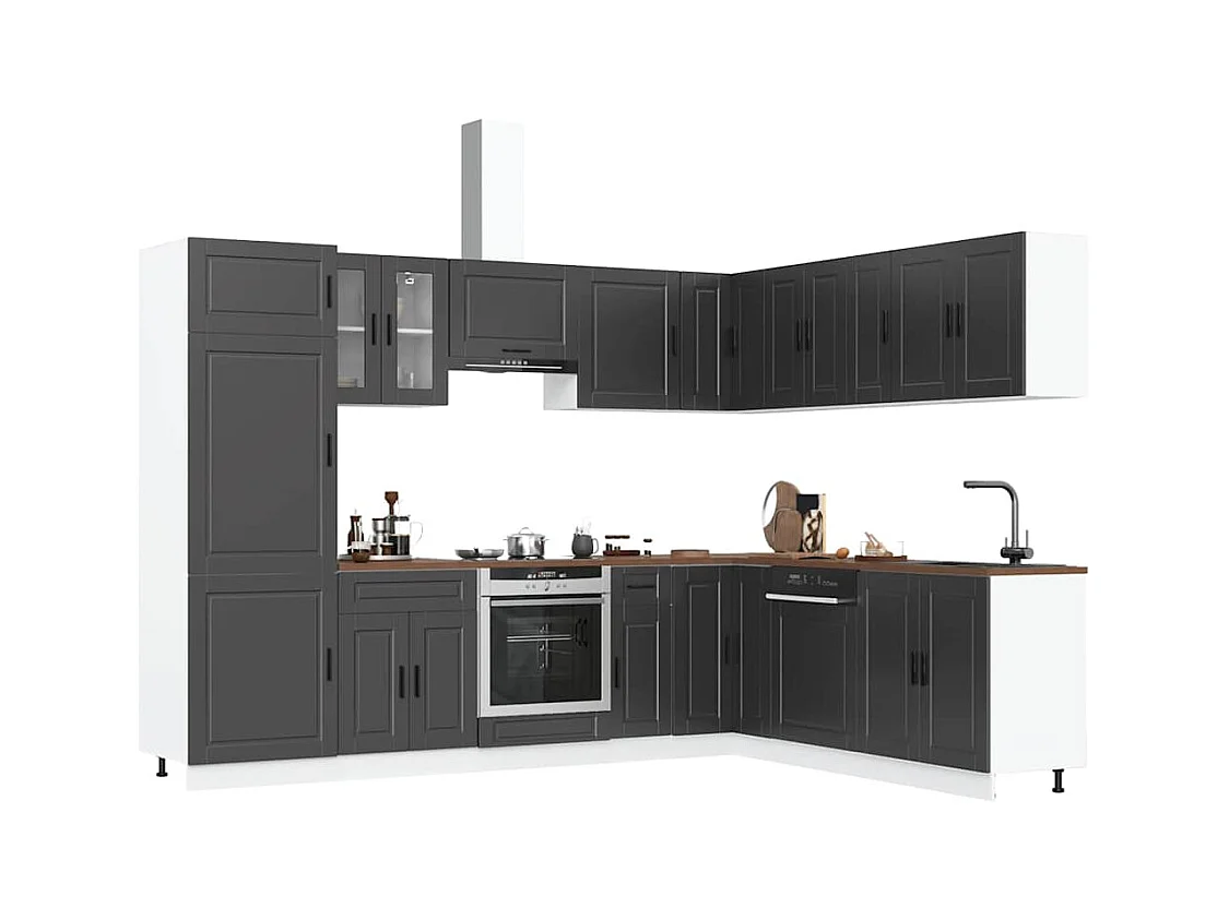 Ensemble d'armoires de cuisine 14 pcs Porto bois d'ingénierie