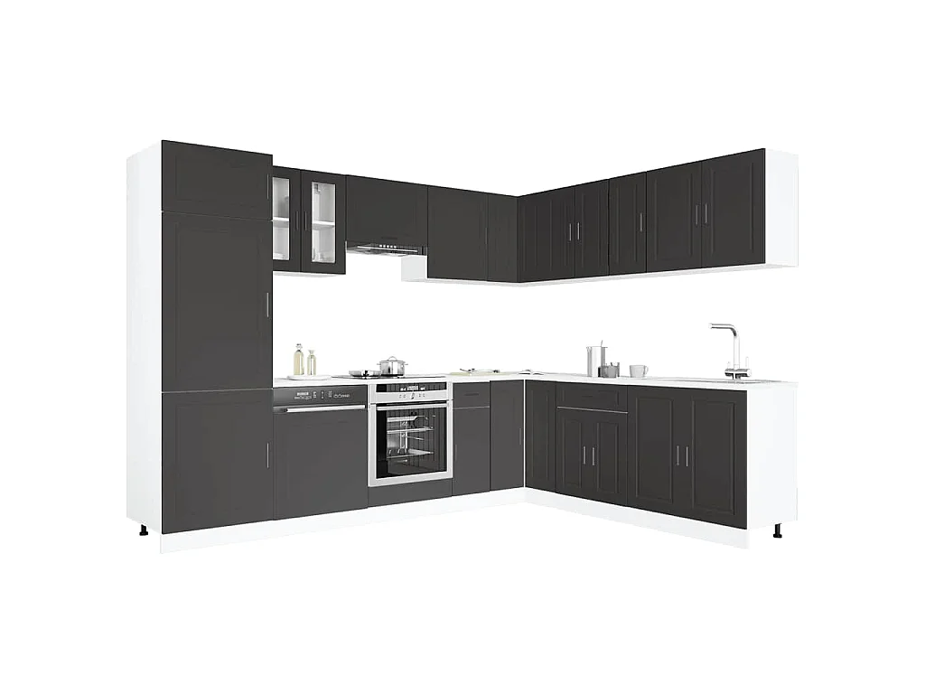 Ensemble d'armoires de cuisine 14 pcs Porto bois d'ingénierie