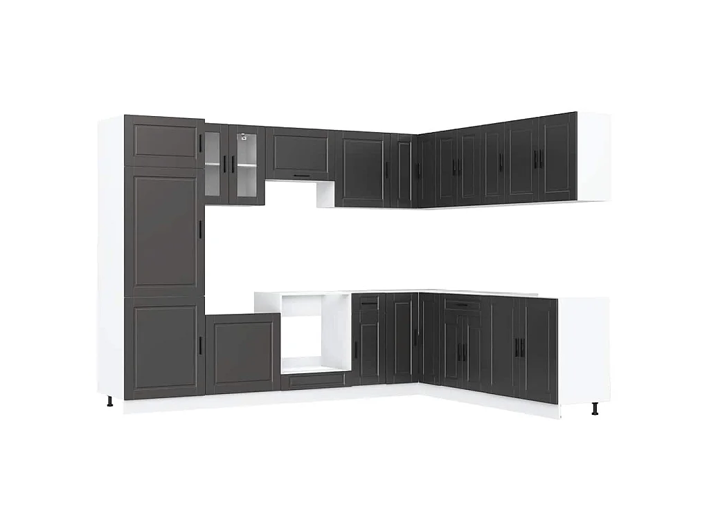 Ensemble d'armoires de cuisine 14 pcs Porto bois d'ingénierie
