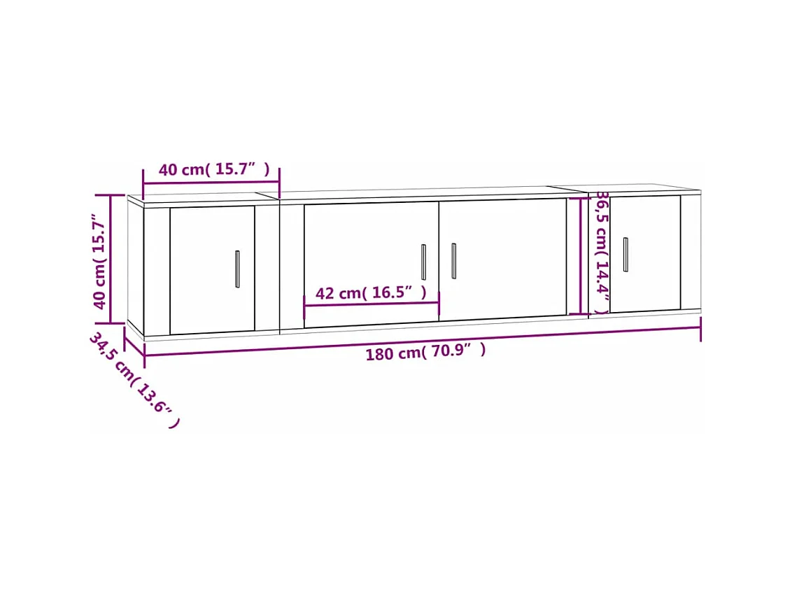Ensemble de meubles TV 3 pcs Sonoma gris Bois d'ingénierie