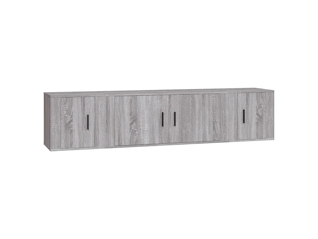 3-tlg. TV-Schrank-Set Grau Sonoma Holzwerkstoff