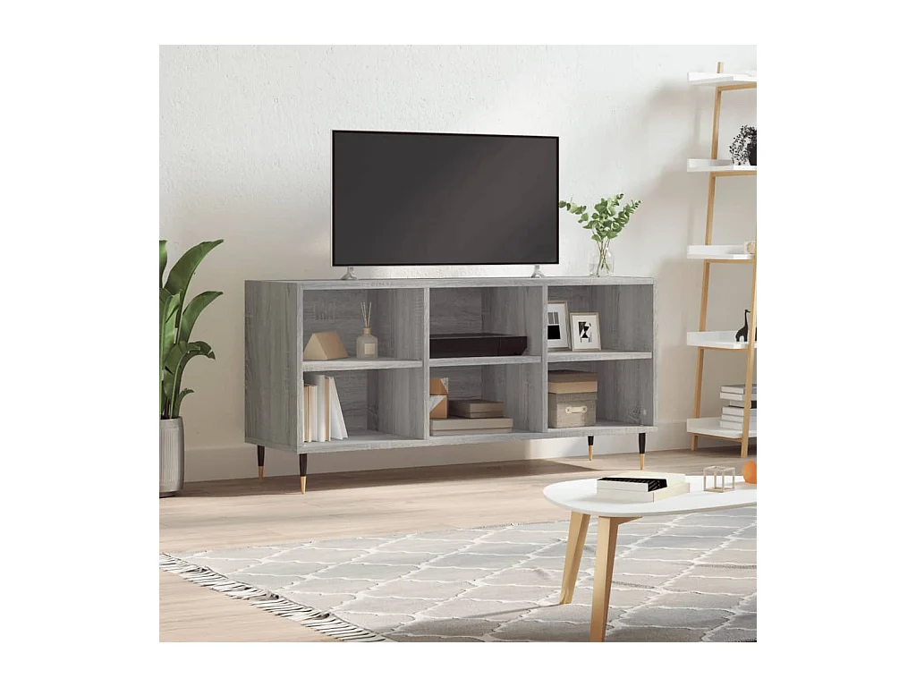 Meuble TV sonoma gris 103,5x30x50 cm bois d'ingénierie