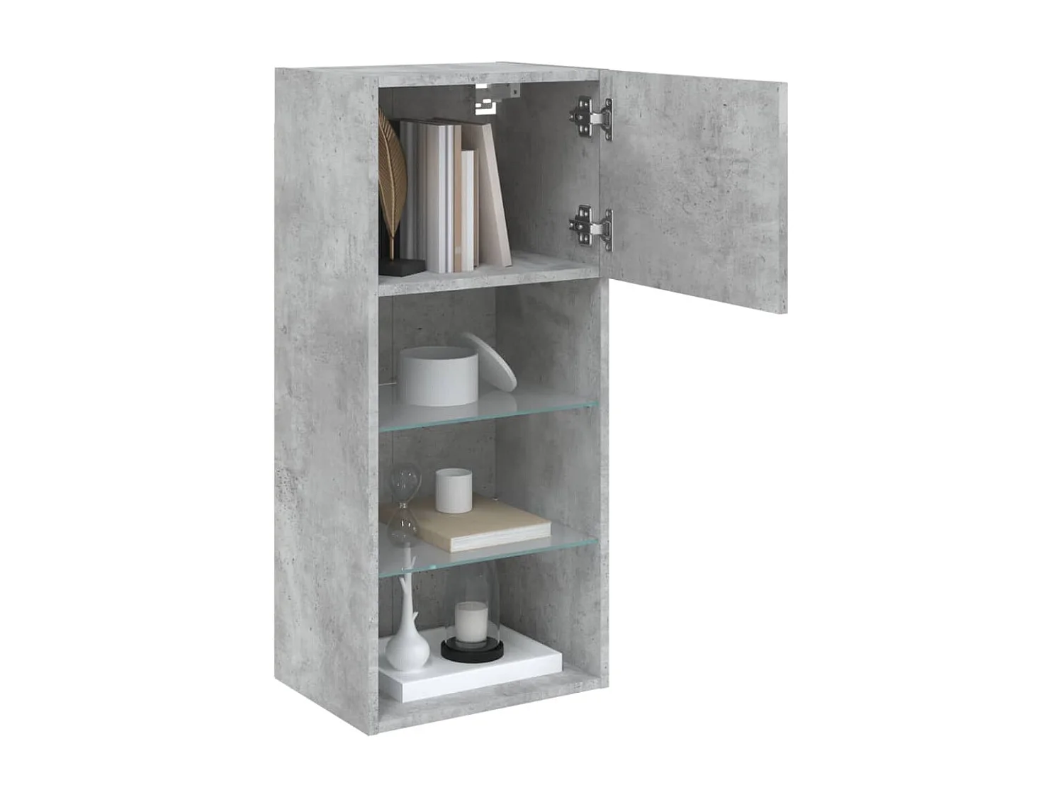 Meubles TV avec lumières LED 2 pcs gris béton 40,5x30x90 cm