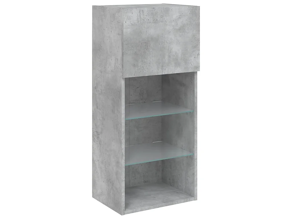 Meubles TV avec lumières LED 2 pcs gris béton 40,5x30x90 cm