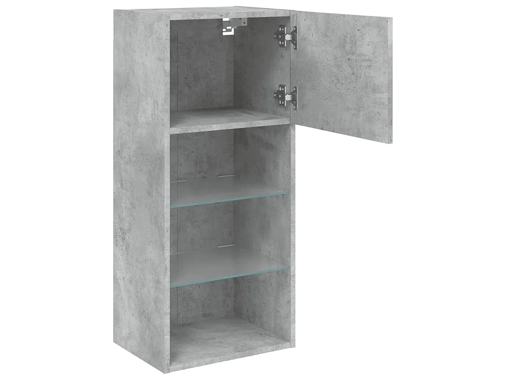 Meubles TV avec lumières LED 2 pcs gris béton 40,5x30x90 cm